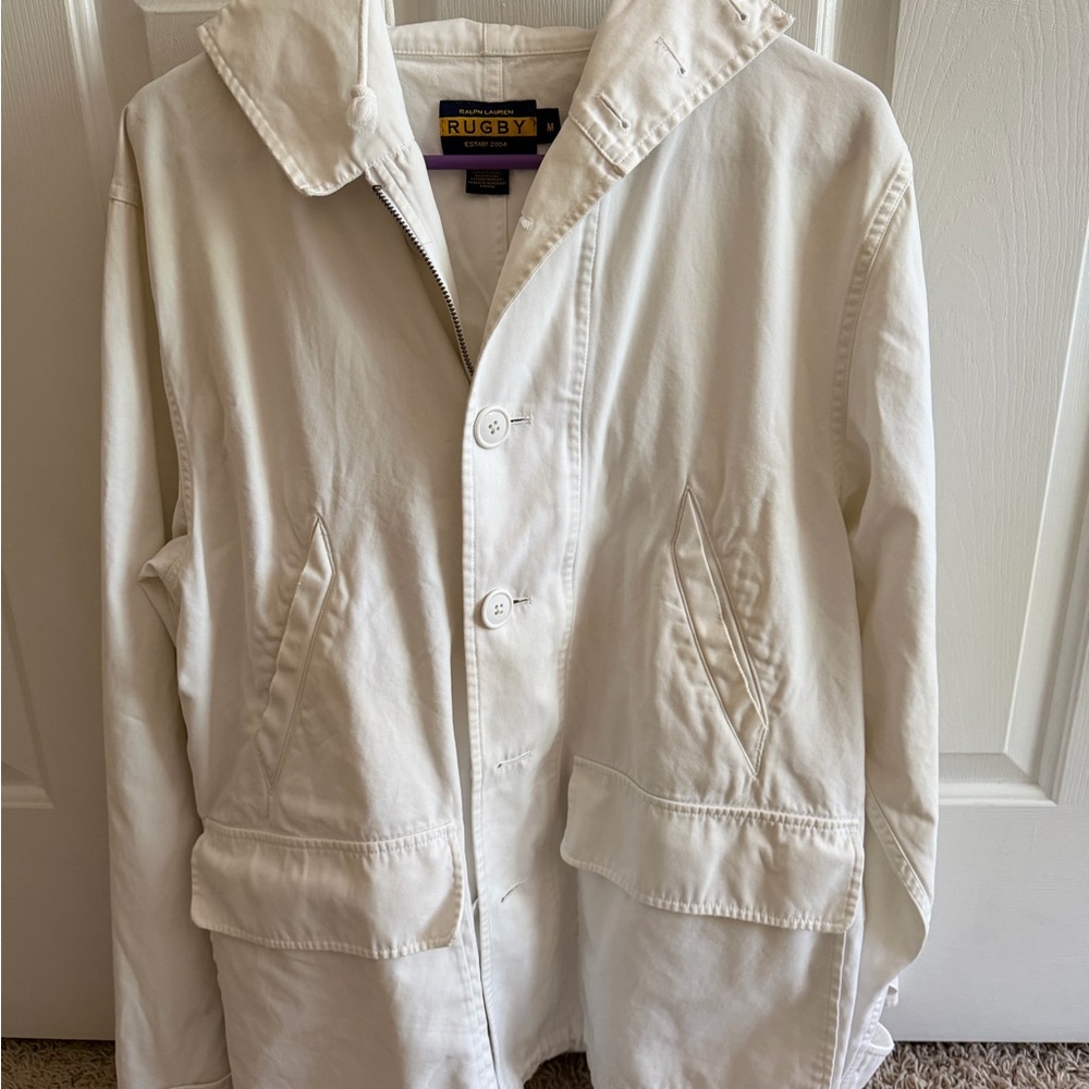 Ralph Lauren Rugby Off-White Cotton Shirt Jacket